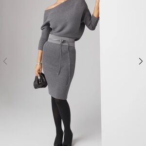 White House Black Market Gray Sweater dress